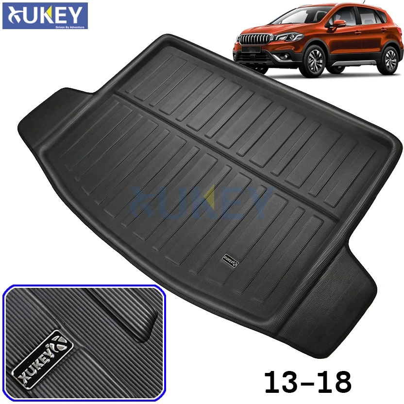 Rear Trunk Floor Mats Waterproof Protector Pad Auto Interior Accessories Car Boot Liner Tray Mat for Suzuki SX4 S-Cross//Crossover 2013 2014 2015 2016 2017 2018
