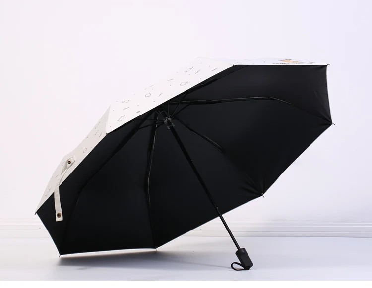 Милый мультяшный ленивый кот 3 складной зонт от солнца студенческий черное покрытие скромный девичий зонтик дождь женский