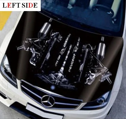 

LEFT SIDE Car Stickers HD Inkjet Engine Motor 150*130cm Hood Car Covers Car Sticker Customize Size to Suit all Vehicles Stickers