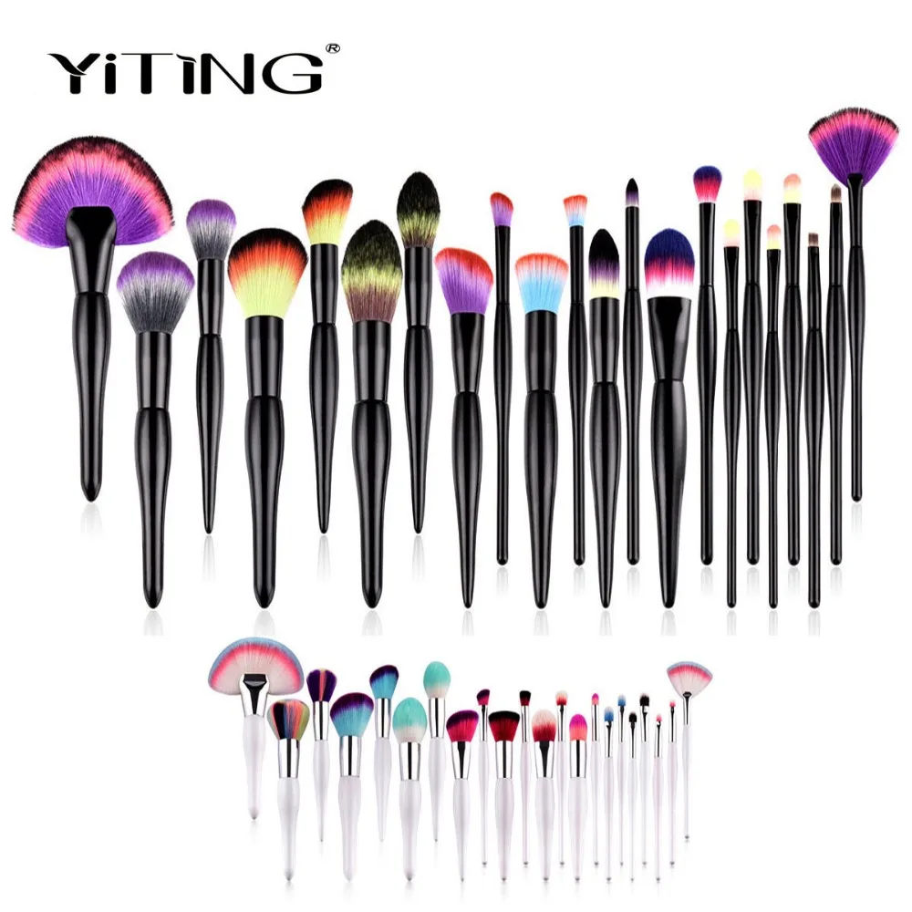 Professional Gourd Makeup Brushes Set 22Pcs Hot Black White Powder