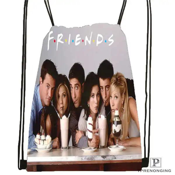 Custom friends-литая походная сумка на шнурке, милый рюкзак для детей(черная спинка) 31x40 см#2018611-29