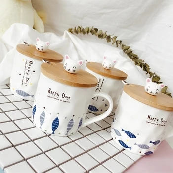 

2018 The mug with cover a couple of creative personality fresh milk for breakfast coffee cup Free shipping