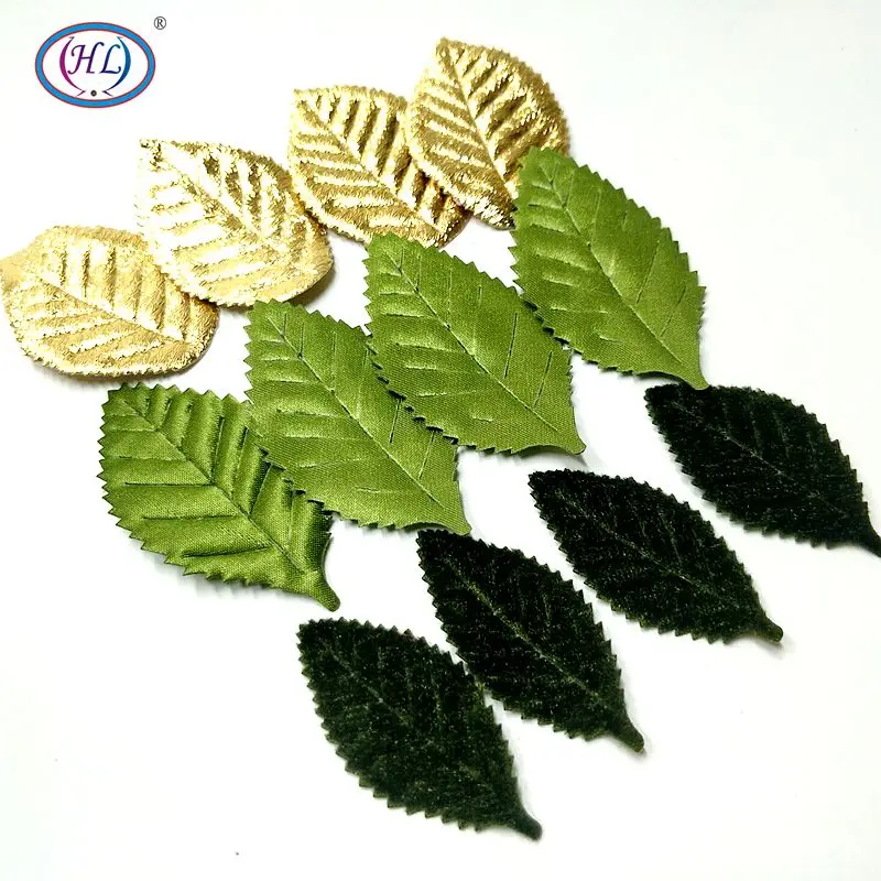 

HL 50PCS Tree Leaf Artificial Flower Leaves For Wedding Home Decoration Needlework DIY Scrapbooking Craft Accessories