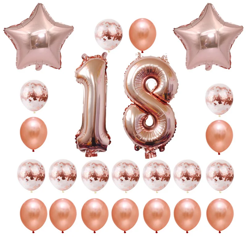 

Rose Gold Party Baloon 18th 21st 30th 40th 50th 60th Birthday Balloon 18 21 30 40 50 Birthday Wedding Party Supplies Balloons