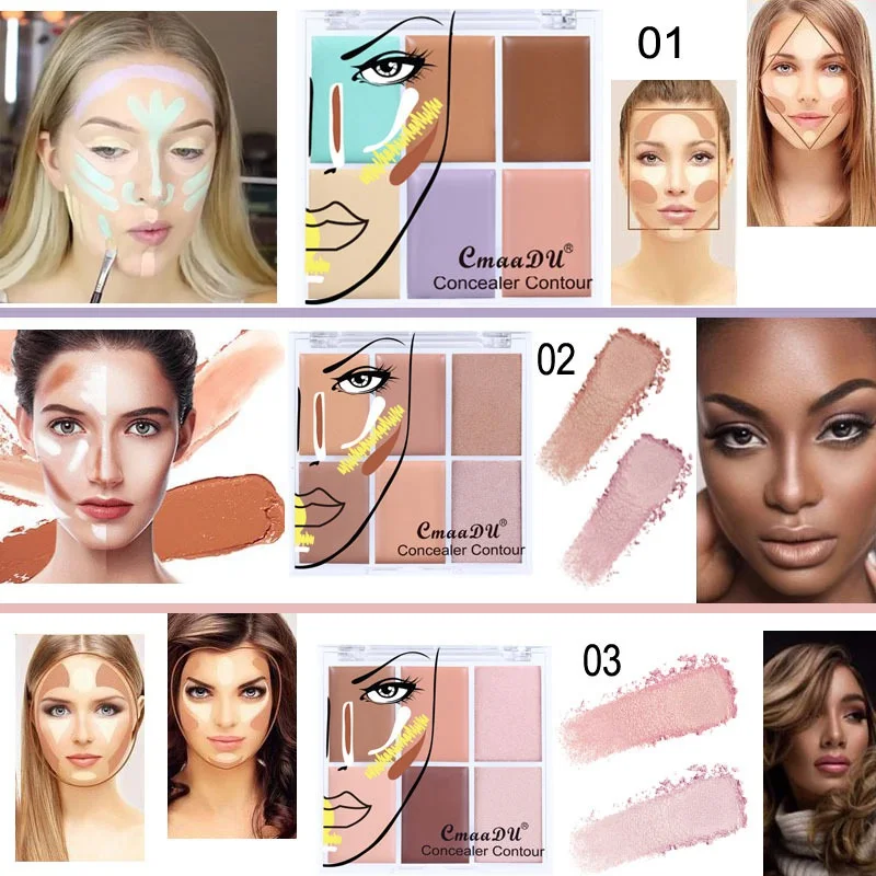 

CmaaDu Concealer Cream Primer Paleta De Corretivo Profissional 6 Colors Cosmetic Camouflage Concealer Palette Face Makeup