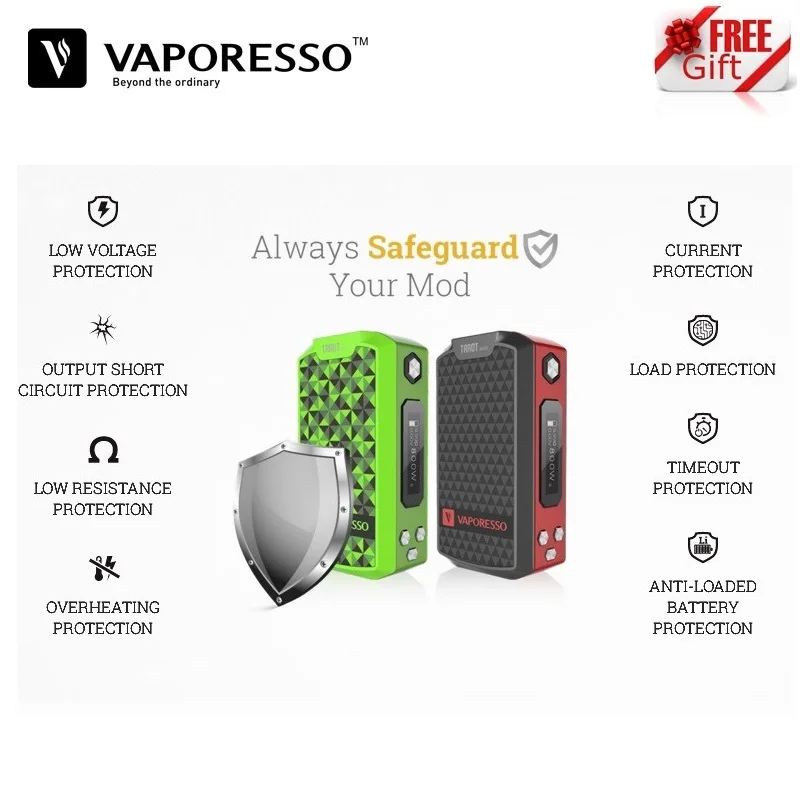 Original Vaporesso Tarot Nano 80 W TC Box Mod 2500 mah Fit vapeo tanque vaporizador cigarrillo electrónico del Voopoo arrastrar Vape Mod caja - 1
