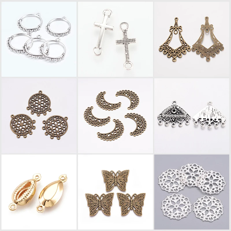

100pcs Alloy Connectors Jump Rings Loop Links For DIY Jewelry Component Findings Making Handicrafts Supplies Mixed Shape Color