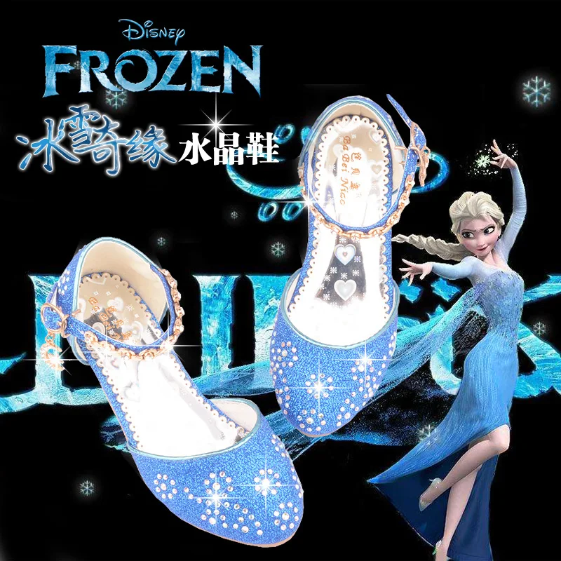 Туфли Disney Холодное сердце для принцесс обувь девочек высокие каблуки розовые