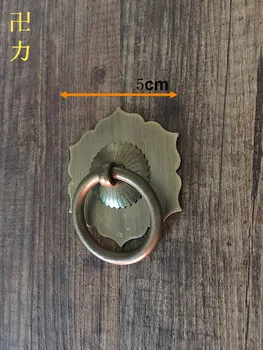 

Chinese antique copper door round cabinet drawer handle simple classical copper ring ring handle copper ring