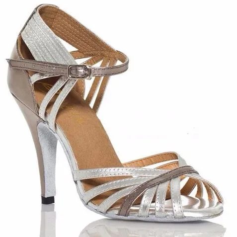 DB23975 silver latin salsa dance shoes-1