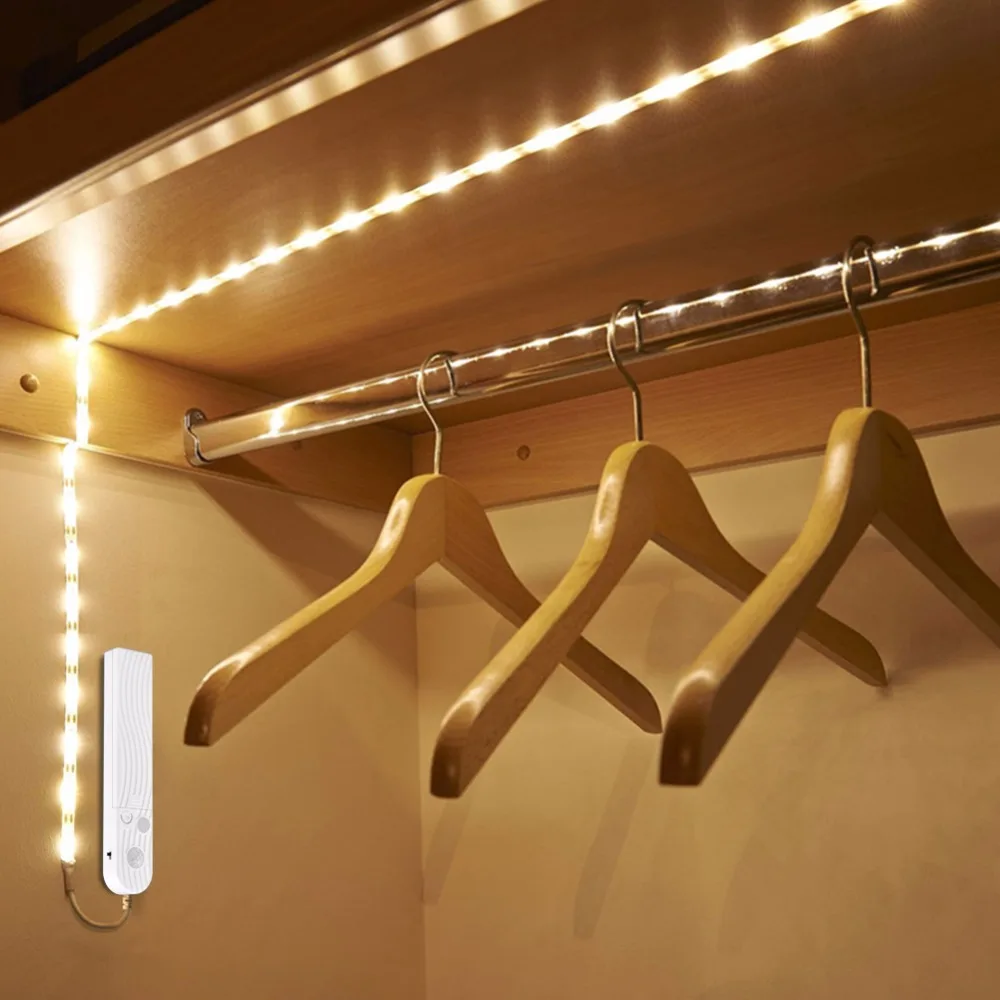 

Wireless Motion Sensor LED Strip lamp 1M 2M 3M USB LED Strip Use In TV Under Bed Cabinet Closet Wardrobe Stairs Door Night light