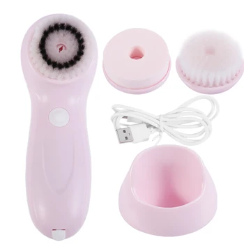 

3 in1 Multifunctional Face Washing Brush USB Rechargeable Electric Rotating Facial Cleansing Brush Cleaners Scrubber Tools