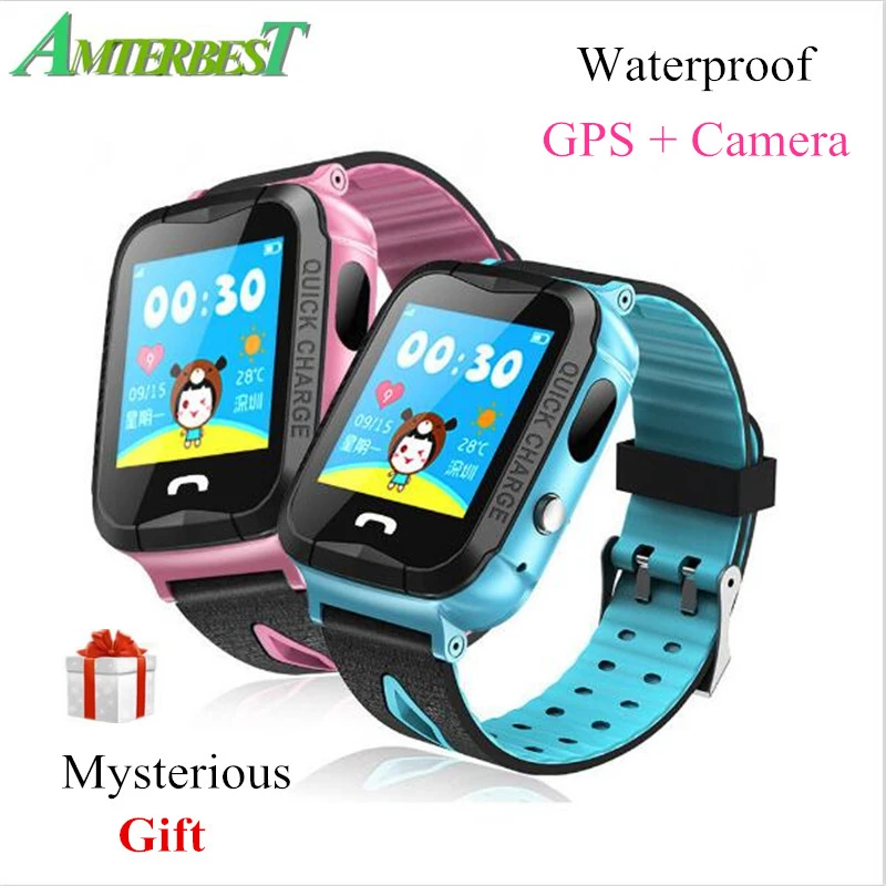 

AMTERBEST Waterproof GPS Smart Watch V6G with Camera Flashlight SOS Call Location Touch Screen Anti-Lost Monitor Tracker PK Q90