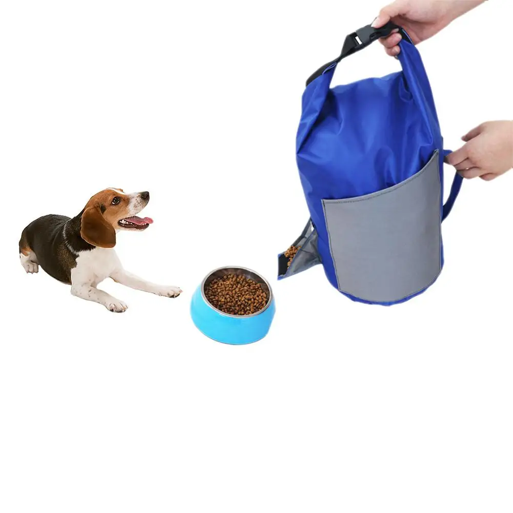 

None Portable Pet Foods Bag Foldable Dog Cat Feeder Grain Storage Barrel Lightweight Barrel for Outdoor Pet Sepplies