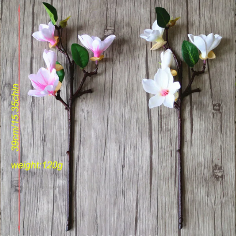 4 Heads Artificial Mangnolia Flowers Fake Moth flor Orchid Flower for Home Wedding DIY Decoration Real Touch Home Decor Flore