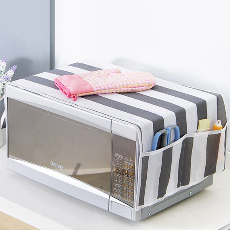 

Waterproof Grease Proofing Storage Bag Kitchen Accessories Double Pockets Dust Covers Microwave Cover Microwave Oven Hood
