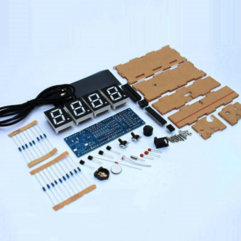 4-разрядный светодиодный DIY цифровой Электронный Микро-часы контроллера время Температура R1