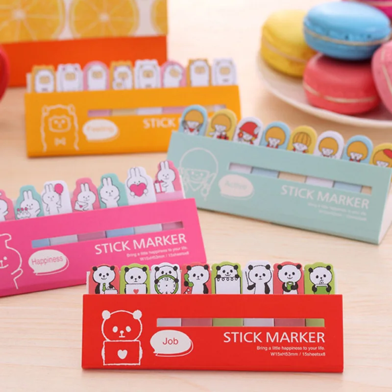 

1pc Panda Penguin Rabbit Sticky Notes Cat Dog Cute Animal Stick Marker Scrapbook Stationery Favor Post It Memo Pad To Do List