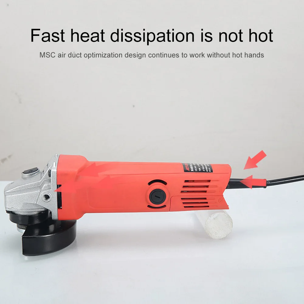 220V Electric Angle Grinder Single-speed Woodworking Power Tools Grinding machine for Home DIY