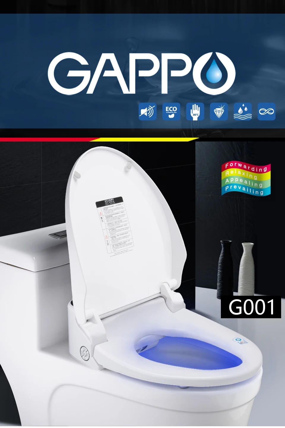 GAPPO Smart toilet seats electronic heated toilet seat cover Electric Bidet cover integrated children training chair