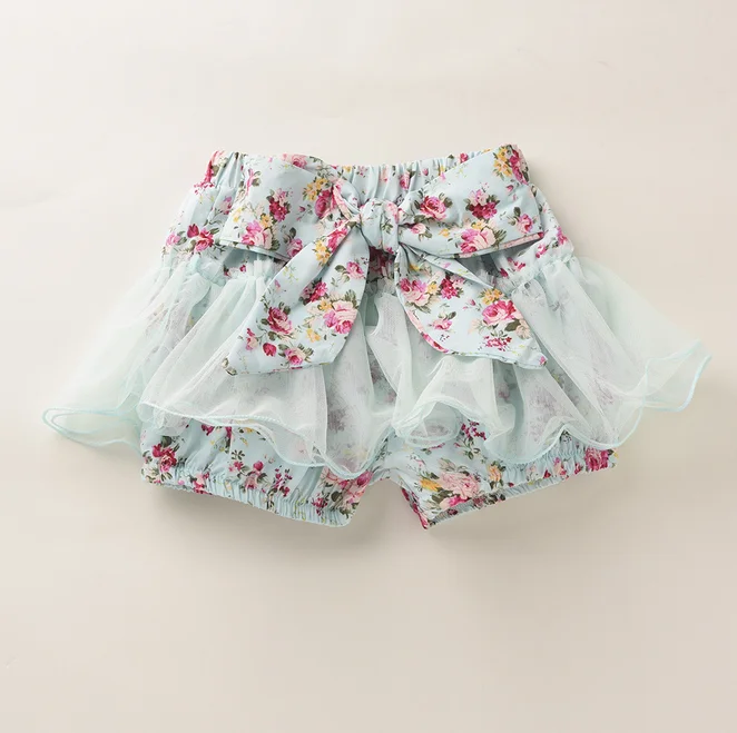 Retail Children Summer Clothes Girls Shorts Flower Baby Girls Bottoms
