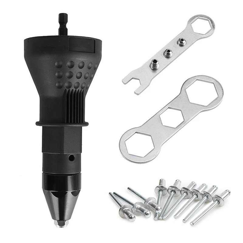 New Power Tool Accessories Electric Rivet Gun Nut Adapter Riveting With 50pcs Blind Drill Insert | Инструменты
