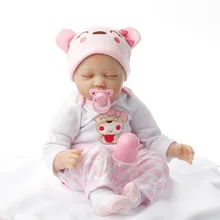 SanyDoll 22 дюйма 55 см Детские Силиконовые куклы reborn, реалистичные куклы reborn младенцев для детских игрушек, Новая розовая Спящая кукла