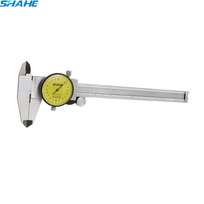 

150mm 0.02mm Stainless steel Vernier Caliper Dial Caliper Two-way shockproof dial caliper Measuring Tool