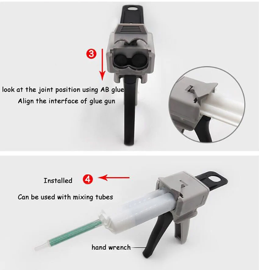 50 мл Для эпоксидного клея клеевой пистолет силикагель компонент Клеевые пистолеты аппликатор клей, для склеивания сжимайте 1:1 2:1 двухкомпонентный клееевой пистолет