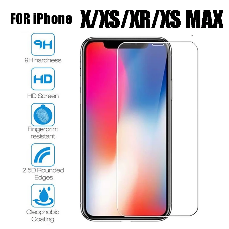 Защитное стекло закаленное для iPhone XS Max XR X S R 10 | Мобильные телефоны и аксессуары