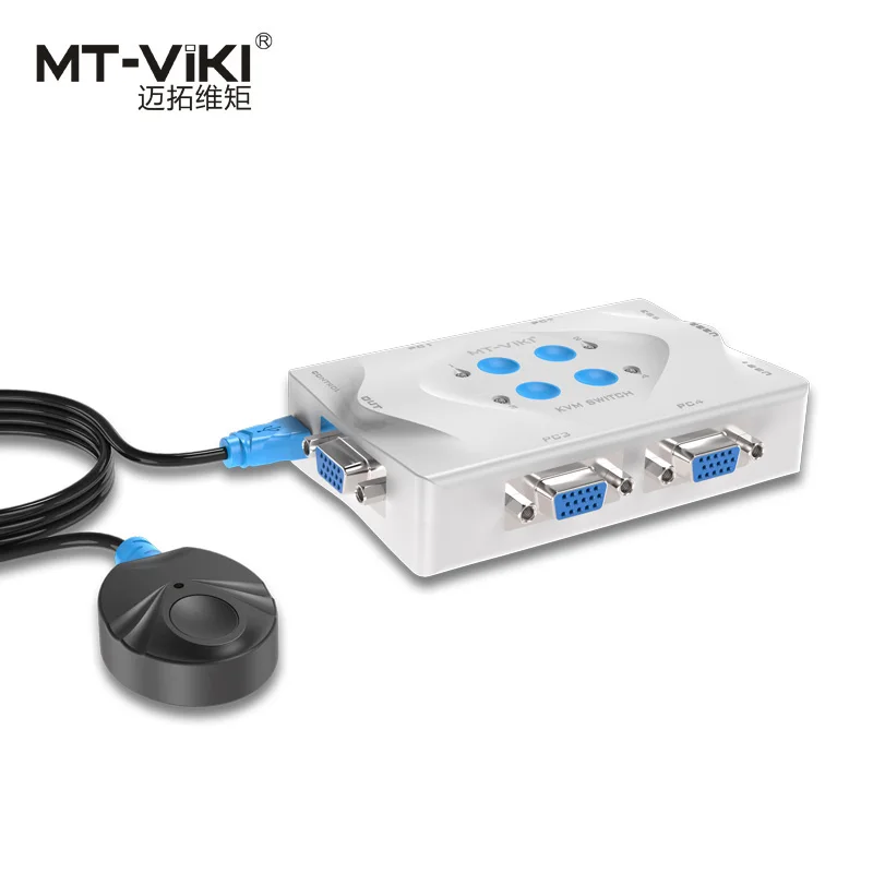 MT-Lamoda kvm-переключатель VGA USB 4 Порты и разъёмы клавиш проводной пульт дистанционного управления выберите автоматического сканирования с