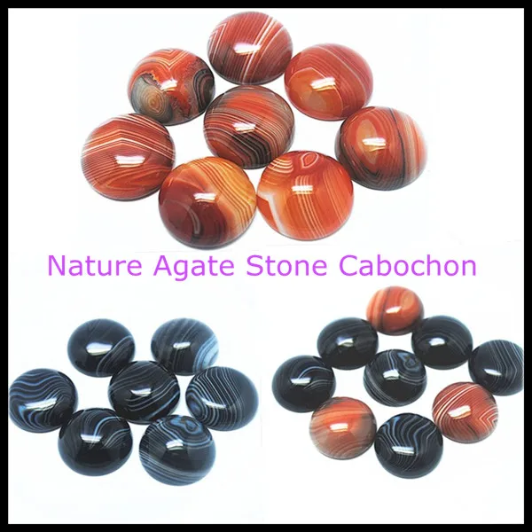 

10 pcs/Lot nature black onyx stone agatee stone cabochon charms beads accessories for jewelry making size 20mm 3 colors
