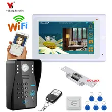 Yobang Security 7″ TFT Wired / Wireless Wifi RFID Password Video Door Phone Doorbell Intercom System with Electric Strike Lock