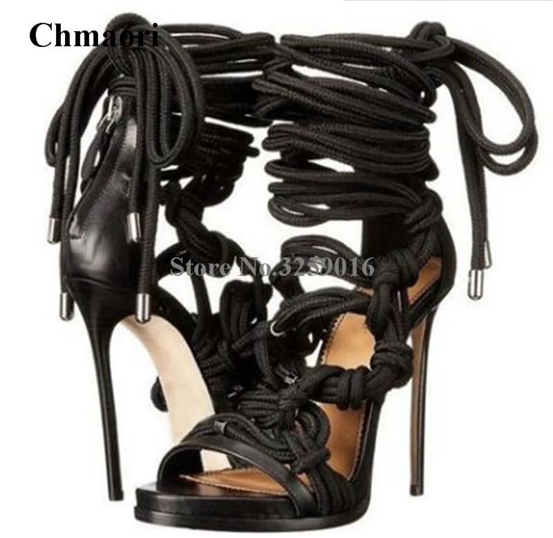 black cut out sandals