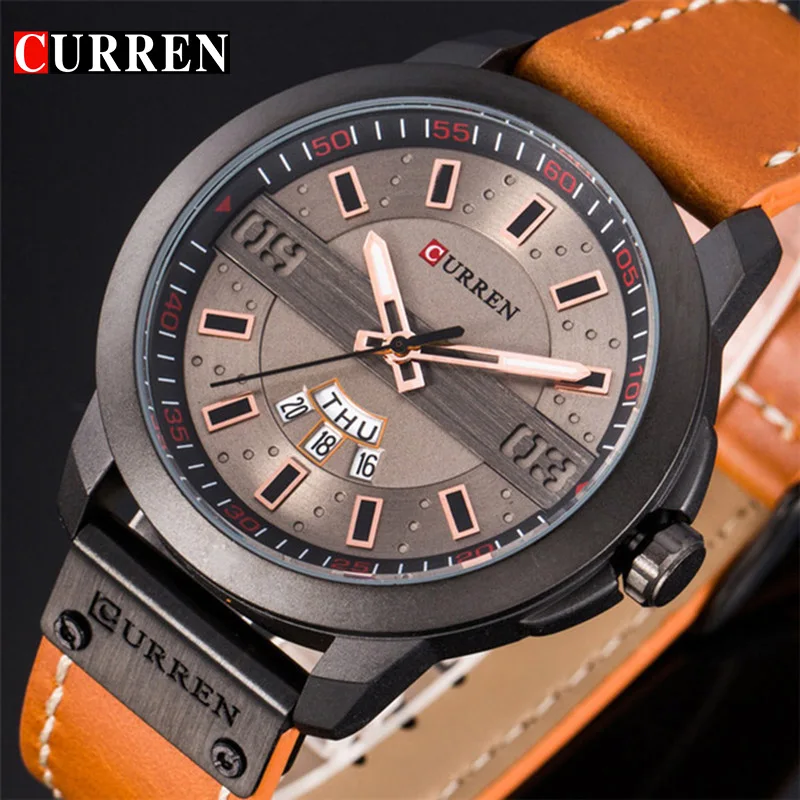 Relogio Masculino CURREN Мужские часы Лидирующий бренд Роскошные спортивные кварцевые с