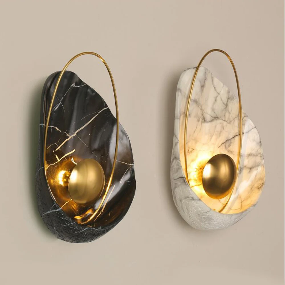 

copper marble postmodern Simple wall lamp Wall Light Led bed livingroom corridor bedroom building indoor restaurant decoration