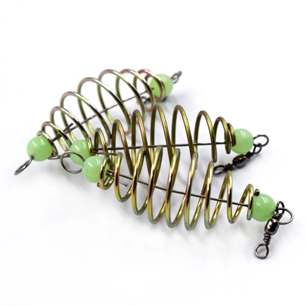 

5Pcs Carp Fishing Feeder Professional Holder Tool Lure Stainless Steel Bait With Luminous Balls Spring Inline Hanging Tackle