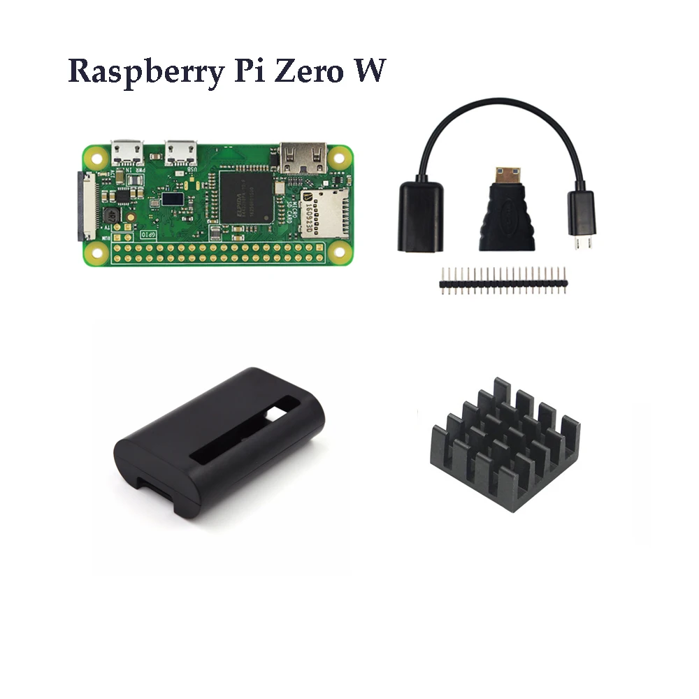 Raspberry Pi Zero и Zero W стартовый комплект RPI 0+ камера+ адаптер питания+ алюминиевый чехол+ теплоотвод+ комплект адаптеров 3 в 1