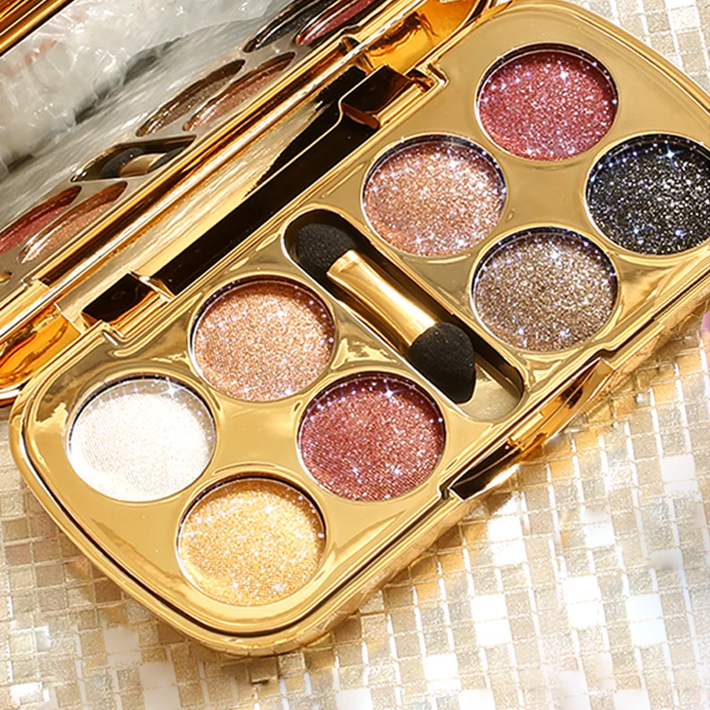 

New Shimmer Smoky Eye Shadow Brand Color Cosmetics Waterproof 8 Color Pigment Mineral Powder Shiny Glitter Eyeshadow Palette