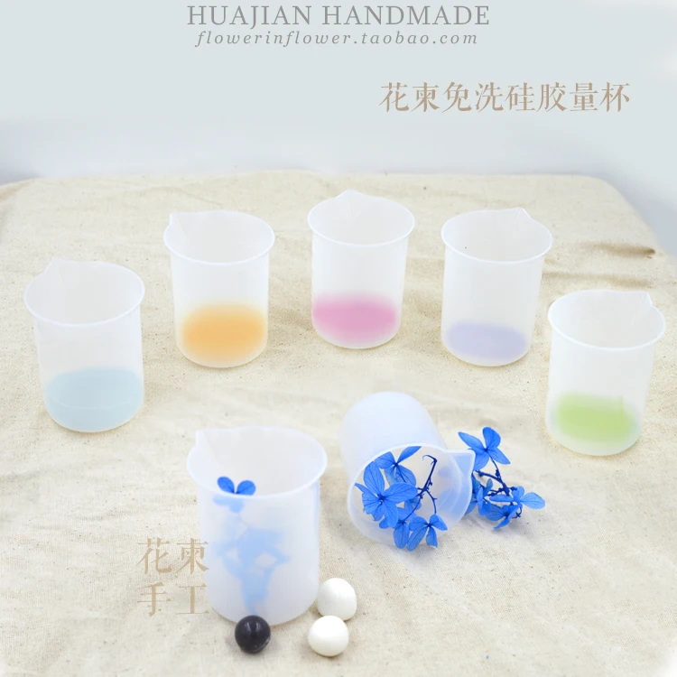 

Flower Invitation Measuring Cup Mold_Reusable cups with a scale resin AB glue tool dried flower 100 ml cups crystal glue