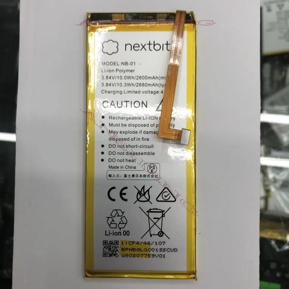 

Authentic Battery Nextbit Robin battery NB-01 2680mAh For Nextbit Robin smartphone Built-in Li-ion bateria Batterie