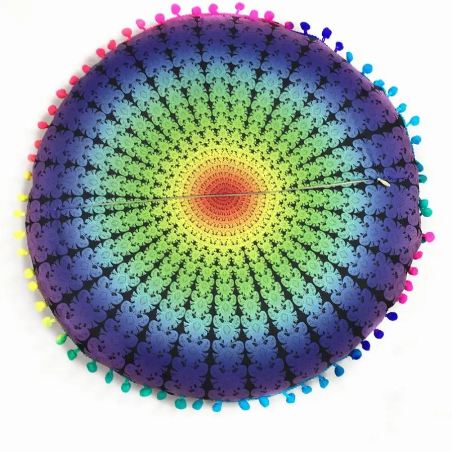 Индейская мандала пол Подушки круглый чешские Подушки S полиэстер Подушки чехол 3ju28 - Цвет: B