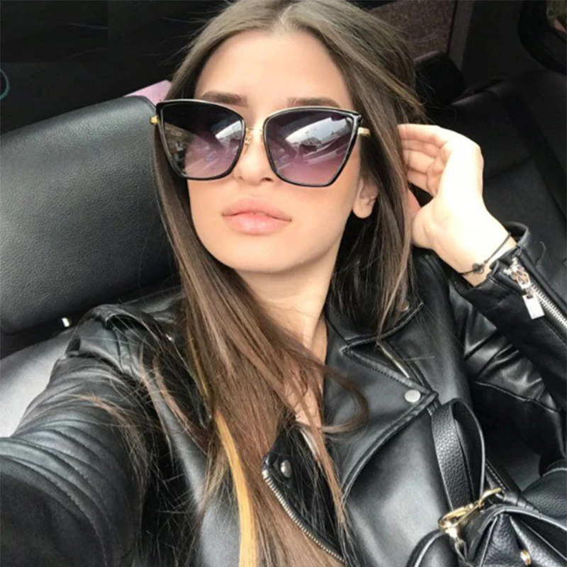 Eye Sunglasses Women's celebrity For Lady 50Off Us5 Sun Luxury Black Mirror Women Cat 39 Brand Gradient Uv400 In Pink Glasses PkXiuZ