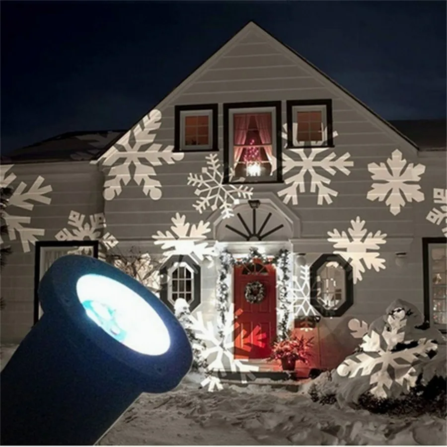 Снежный лазерный проектор, рождественские лампы, светодиодный светильник, сценический светильник, 2 цвета, снежинка для нового года, вечерние, для сада, на открытом воздухе, детство, зима, WR
