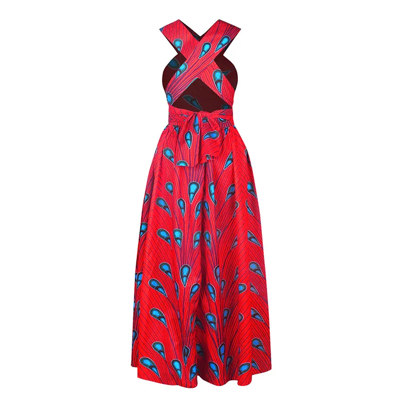Летняя разноцветная кружевная сексуальная юбка с открытой спиной и разрезом в африканском стиле, большая плиссированная юбка, платье