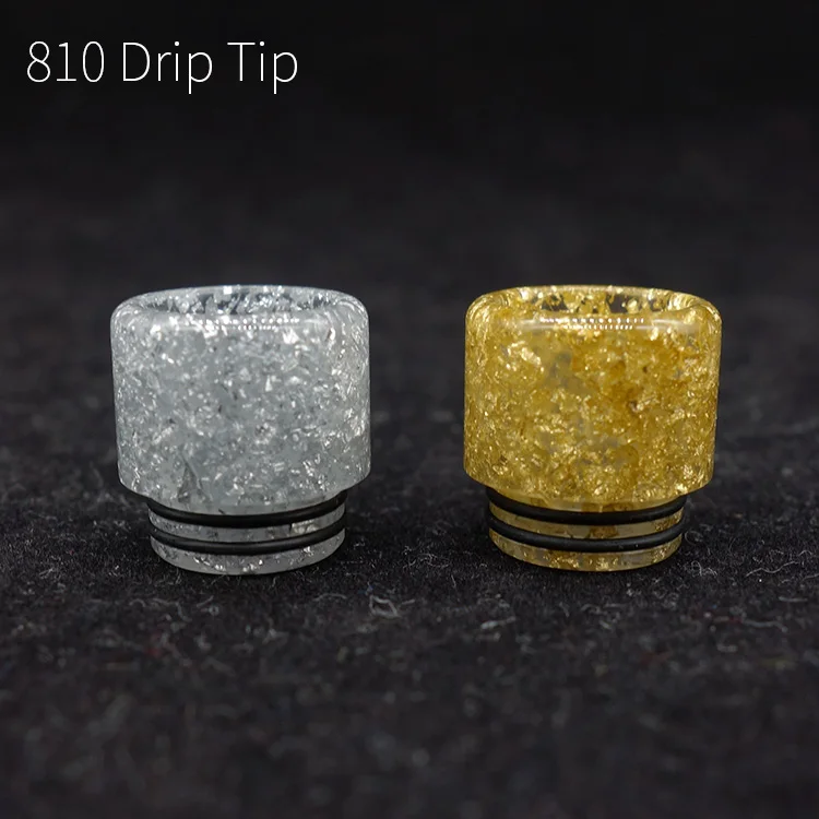 1pc resin 810 gold drip tips for rda rta atomizer bling 810 shiny drip