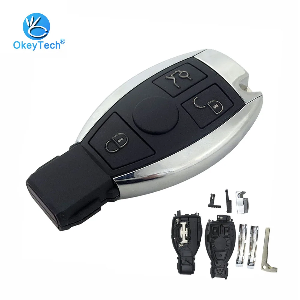 OkeyTech 3 кнопки для Benz Smart Key Shell авто чехол Fob & Insert Blade удаленный ключ Mercedes MB C E ML S SL