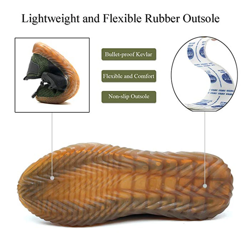 Мужская защитная обувь со стальным носком; дышащие легкие кроссовки для промышленного строительства; нескользящие противоскользящие кроссовки