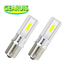 2 pcs S25 1156 p21w COB chips caso de alumínio 1157 BAY15D BA15S 36 3 W 0.24A 6500 K Carro branco bulb Sinal De Volta Luz Revers