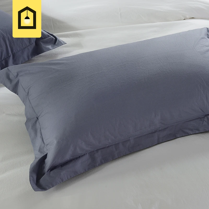 High Quality Brief Gery Blue 100 cotton pillow cases 2pcs/set home